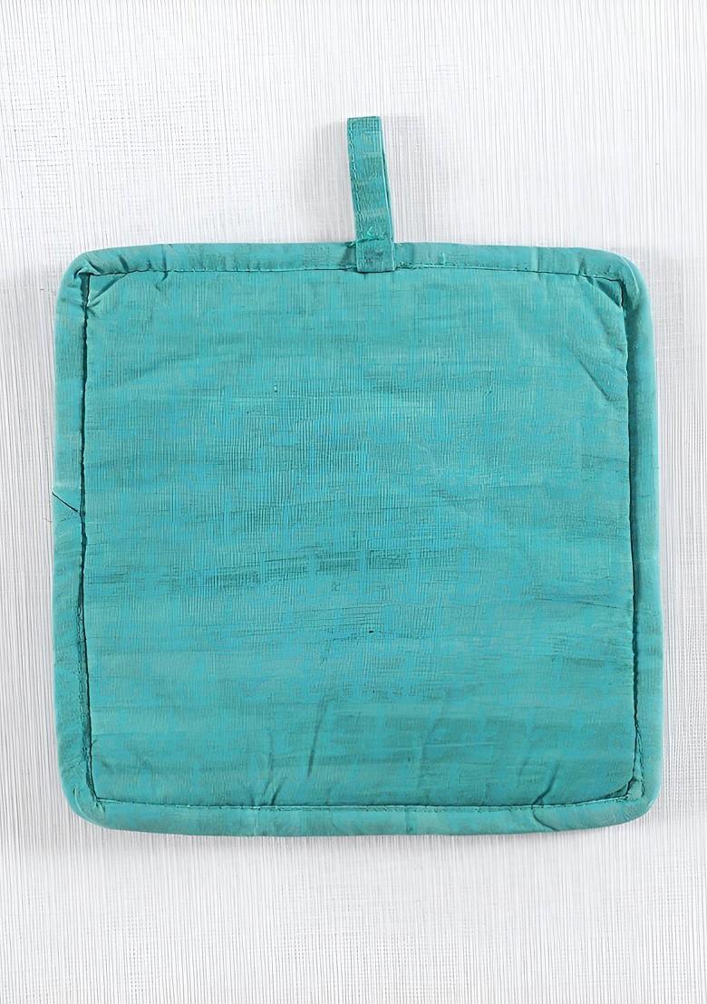 Blue 2 Pcs Cotton Square Coasters