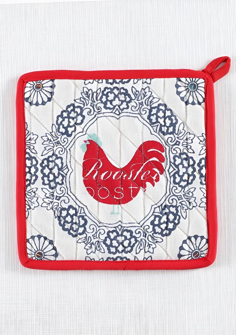 Blue And Red 2 Pcs SelfDesigned Cotton Coasters