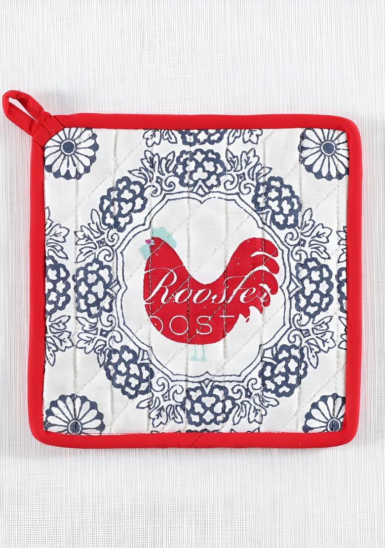Blue And Red 2 Pcs SelfDesigned Cotton Coasters