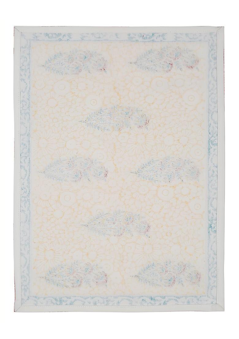 Yellow And Blue 4 Pieces Ethnic Motifs Printed Cotton Table Placemats