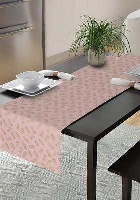 Pink And Gold Coloured Pineapple Printed Pure Cotton Table Runner