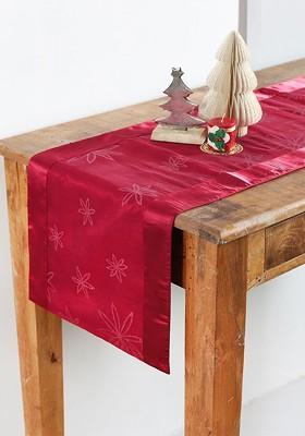 Red Ethnic Motifs Pure Cotton Rectangular Table Runner