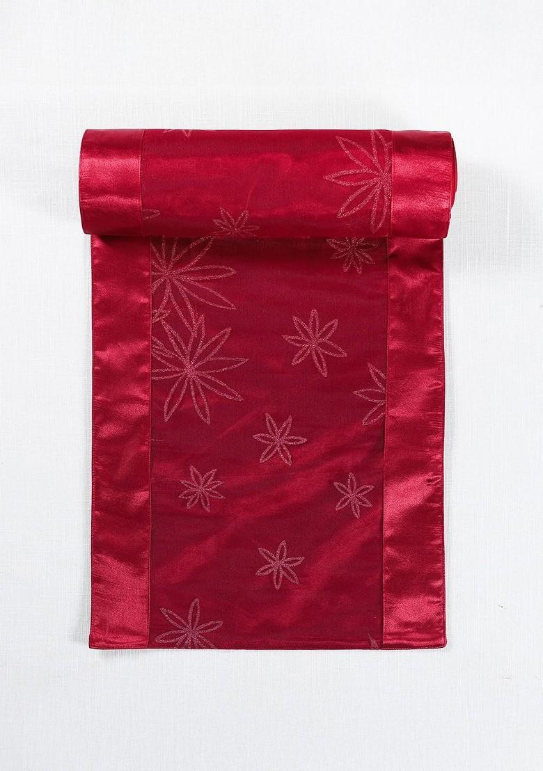 Red Ethnic Motifs Pure Cotton Rectangular Table Runner