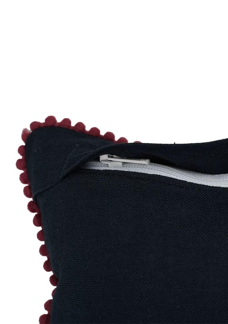 Cream And Blue 2 Pieces Abstract Printed Square Pure Cotton Cushion Covers