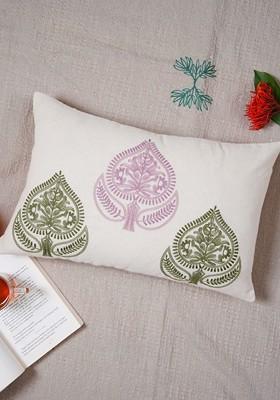 Purple And Green Ethnic Motifs Rectangle Cushion Covers