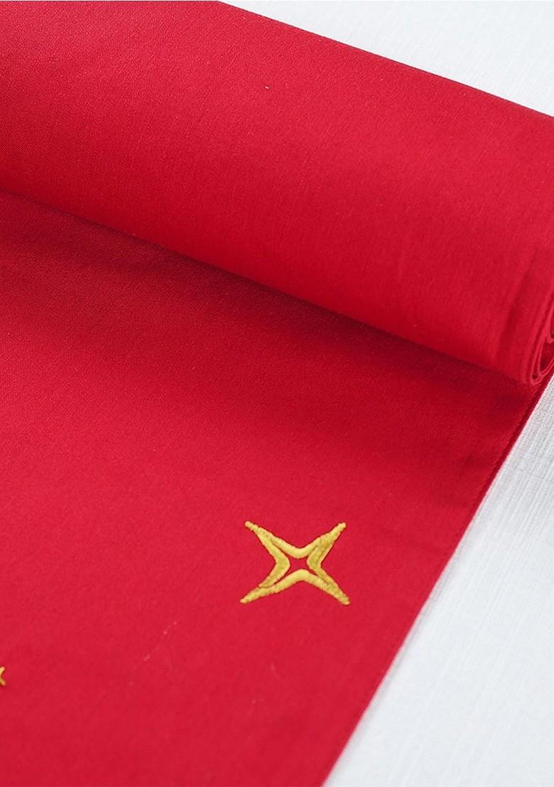 Red And White Printed Table Runner