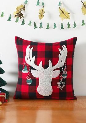 Red And White Checked Square Cushion Covers