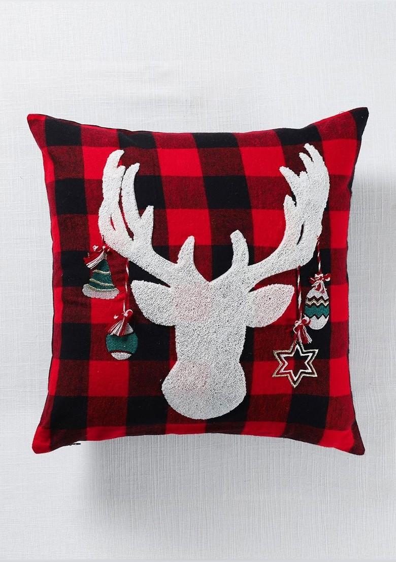 Red And White Checked Square Cushion Covers