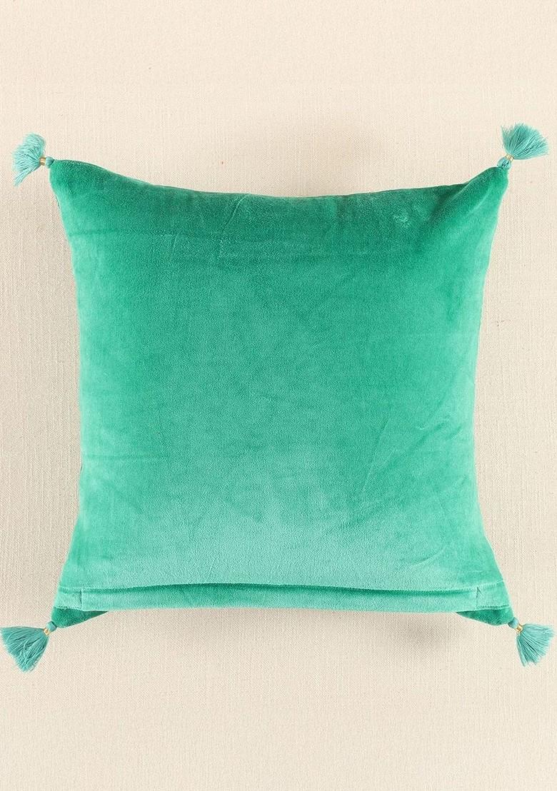Blue Embroidered Square Cushion Covers