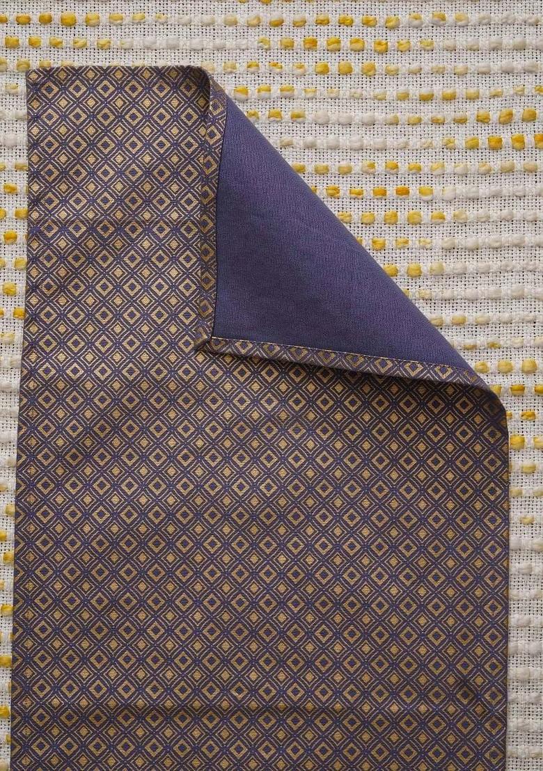 Purple And GoldToned Geometric Printed Rectangular Table Runners