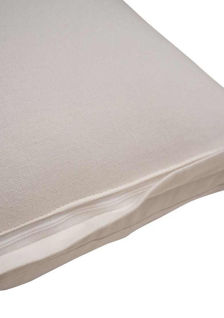 Pink And Off White 2 Pieces Floral Embroidered Cotton Square Cushion Covers