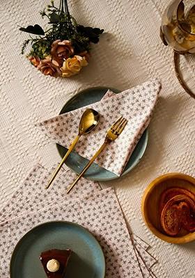 Pink And Green 6 Pieces Printed Cotton Table Napkins