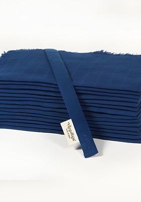 Blue 12 Pieces Printed Cotton Reusable And Disposable Table Napkins