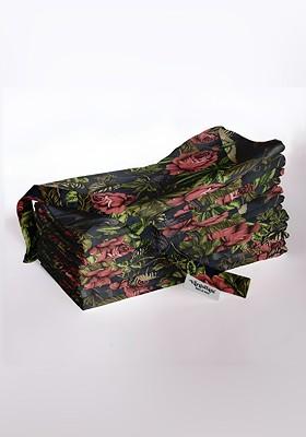 12Pcs Black And Green Printed Cotton Table Napkins