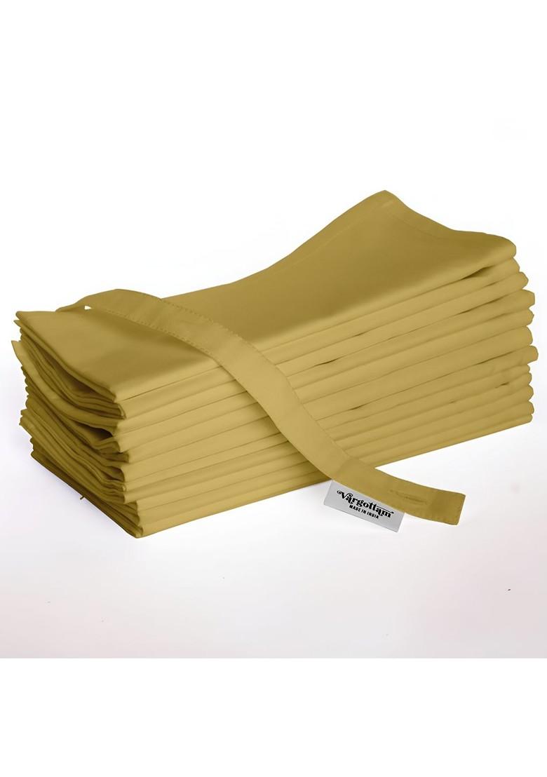 Mustard 12 Pieces Cotton Reusable And Disposable Table Napkins