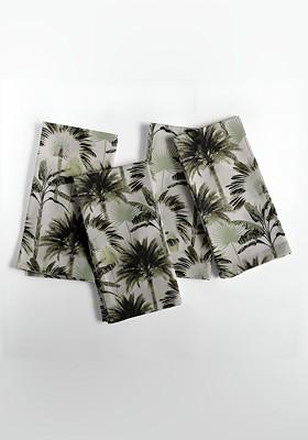 Green And White 12 Pieces Printed Cotton Reusable And Disposable Table Napkins