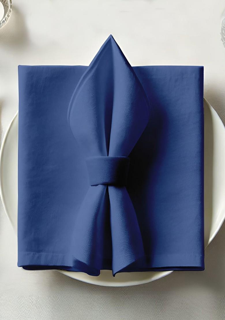 Blue 12 Pieces Cotton Reusable And Disposable Table Napkins
