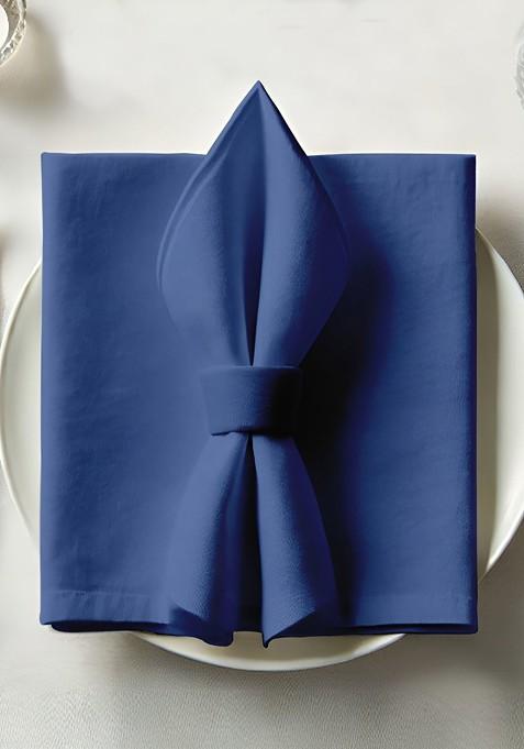 Blue 12 Pieces Cotton Reusable And Disposable Table Napkins
