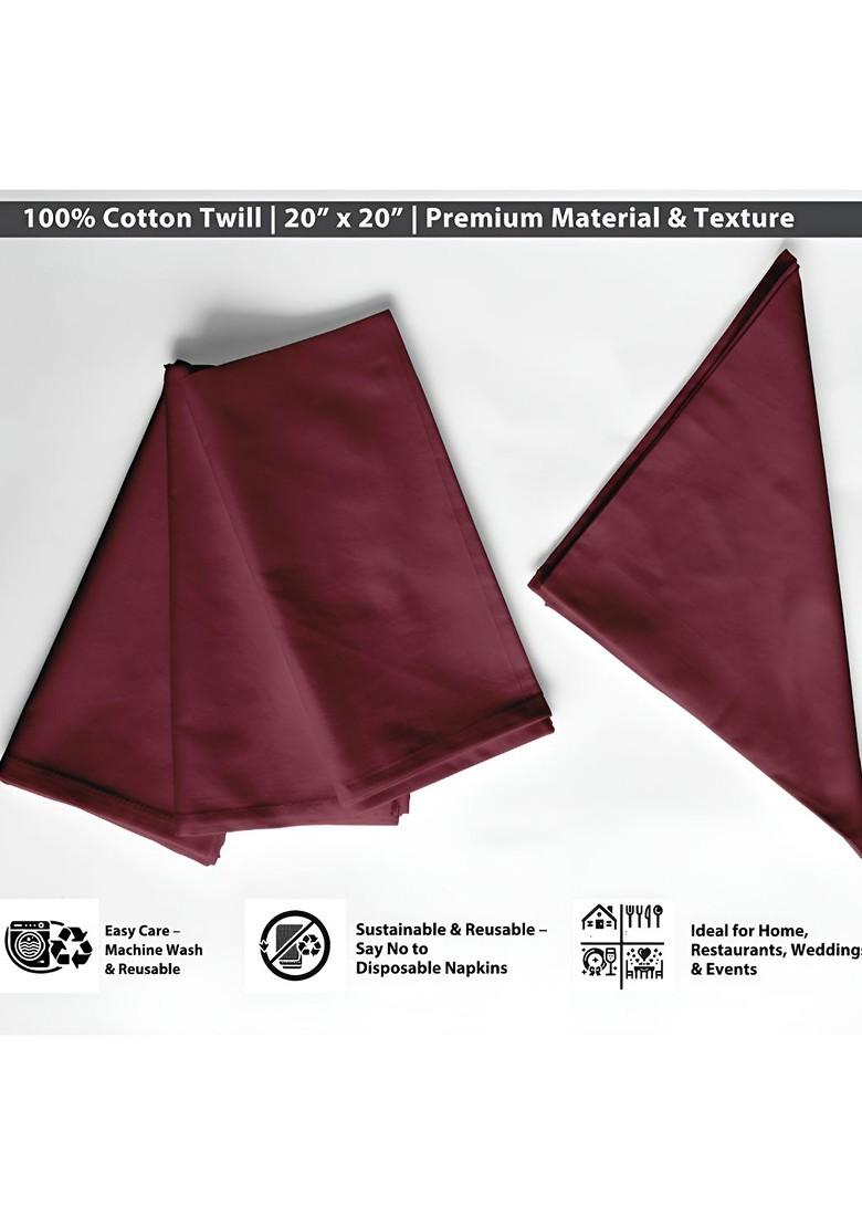 12 Piece Maroon Cotton Table Napkins