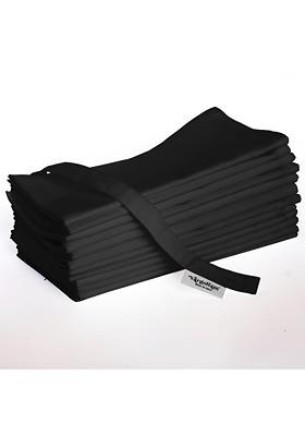Black 12 Pieces Cotton Reusable And Disposable Table Napkins