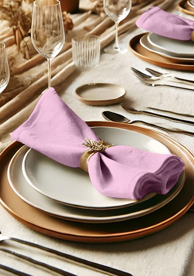 Pink 12 Pieces Cotton Reusable And Disposable Table Napkins