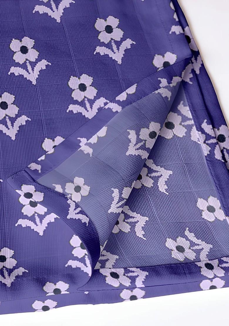 Blue And White 12 Pieces Printed Cotton Table Napkin Set