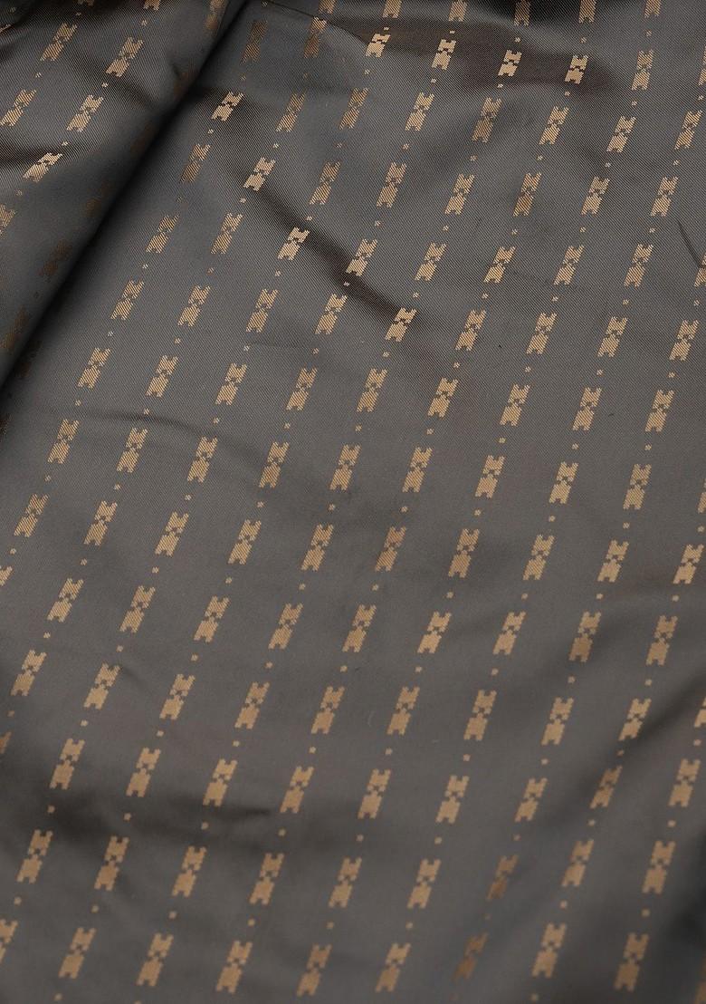 Mustard Woven Jacquard Nehru Jackets For Men