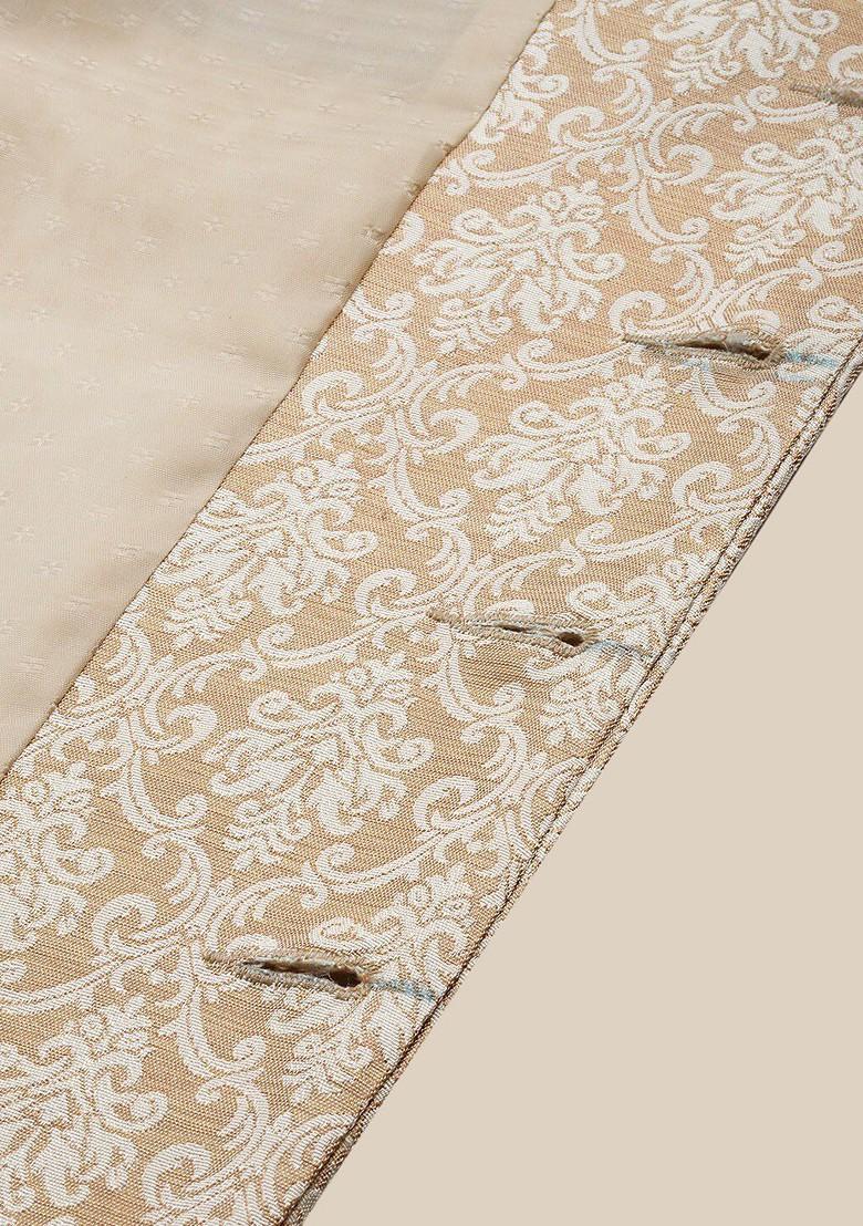 Gold Embroidered Poly Blend Blazers For Men