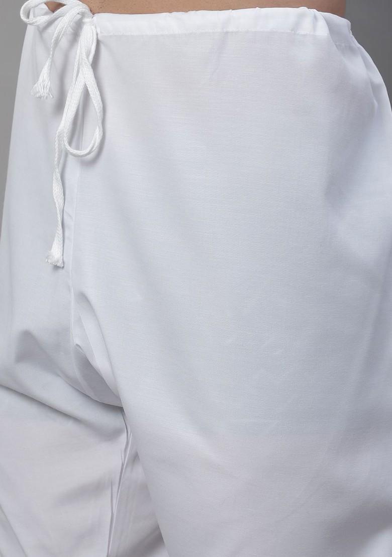 Maroon Embroidered Cotton Kurta For Men