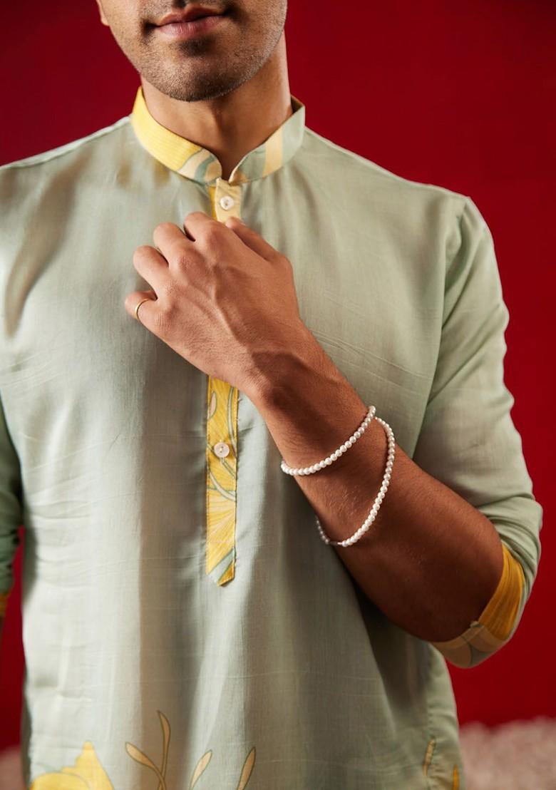Multi Printed Poly Blend Kurta For Men