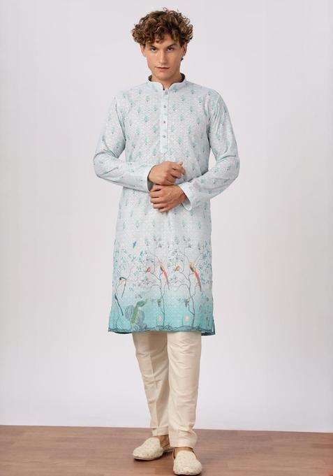 Multi Cotton Kurta For Men