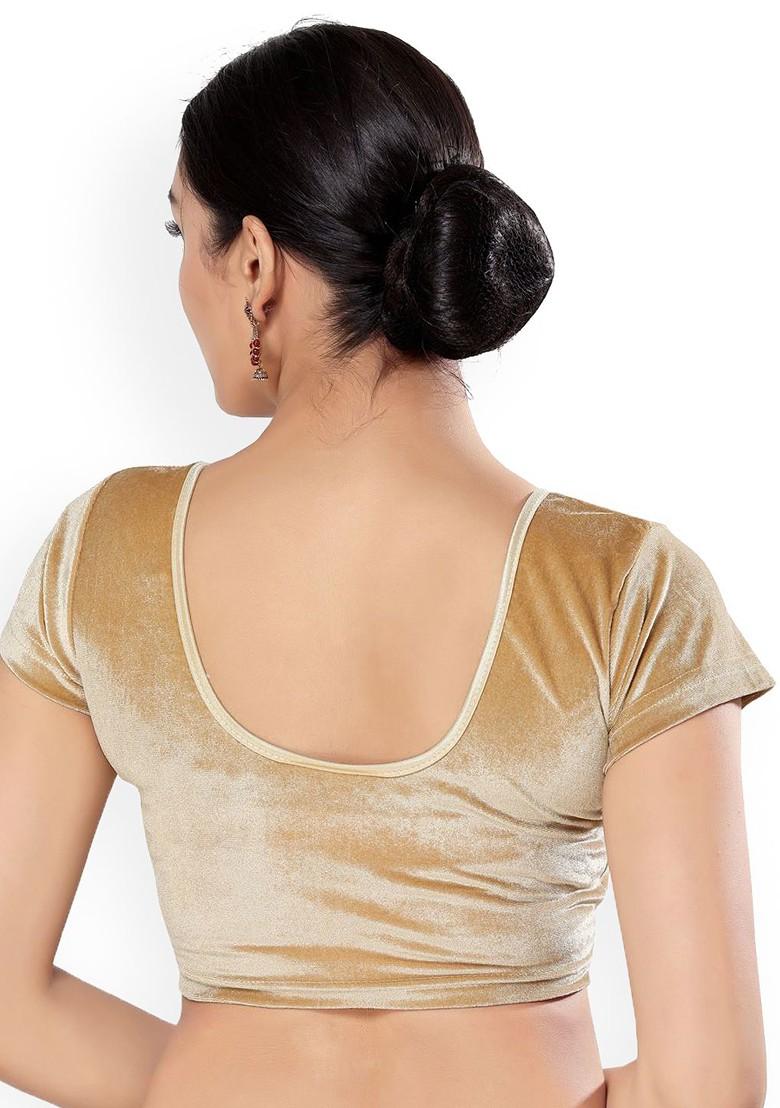 Velvet Round Neck Non Padded Stretchable Saree Blouse