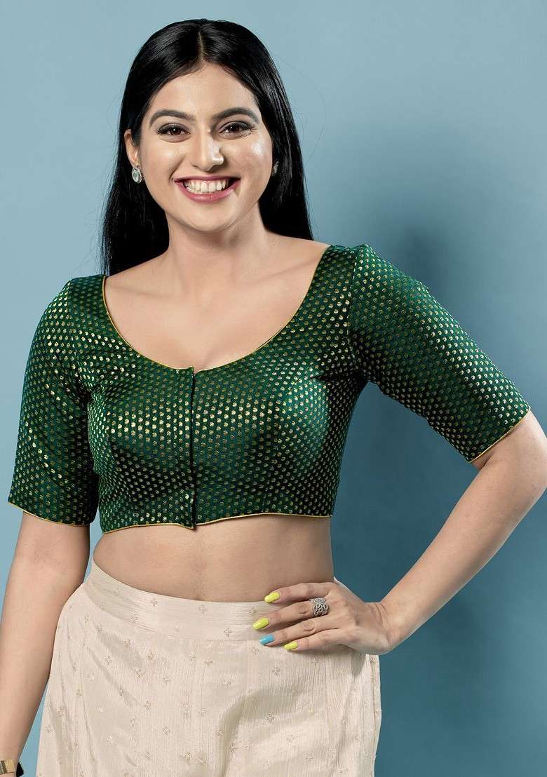 Round Neck Saree Blouse - Indya