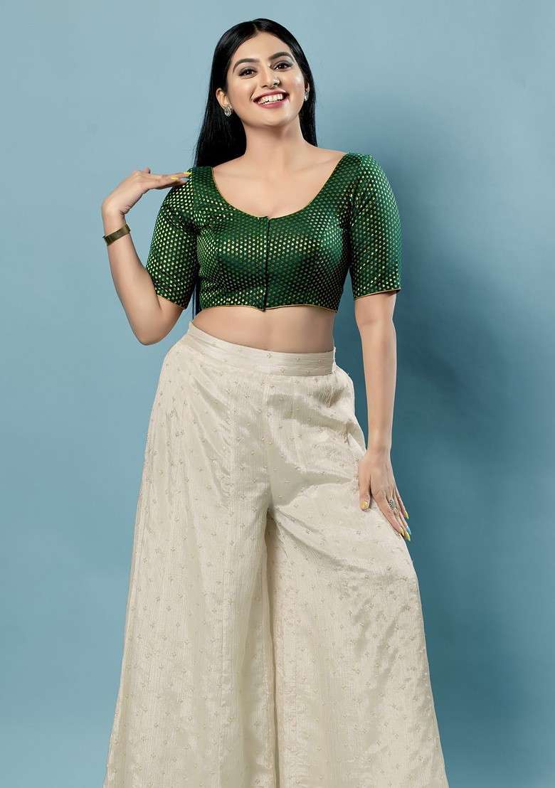 Round Neck Saree Blouse - Indya