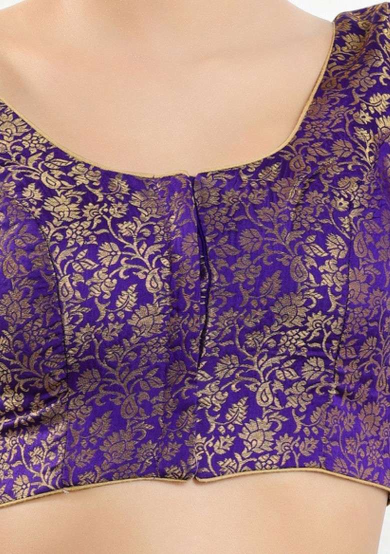 Round Neck Saree Blouse - Indya