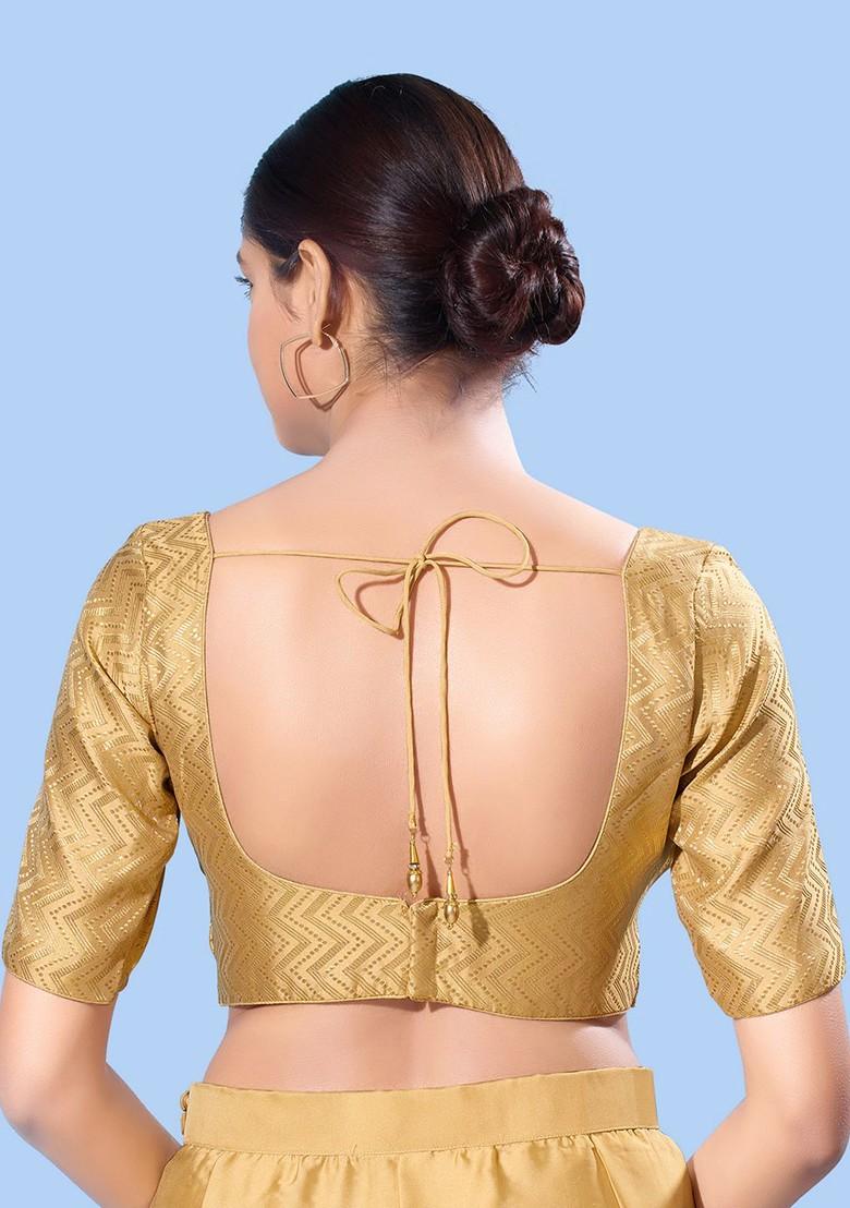 Women Square Neck Padded Saree Blouse