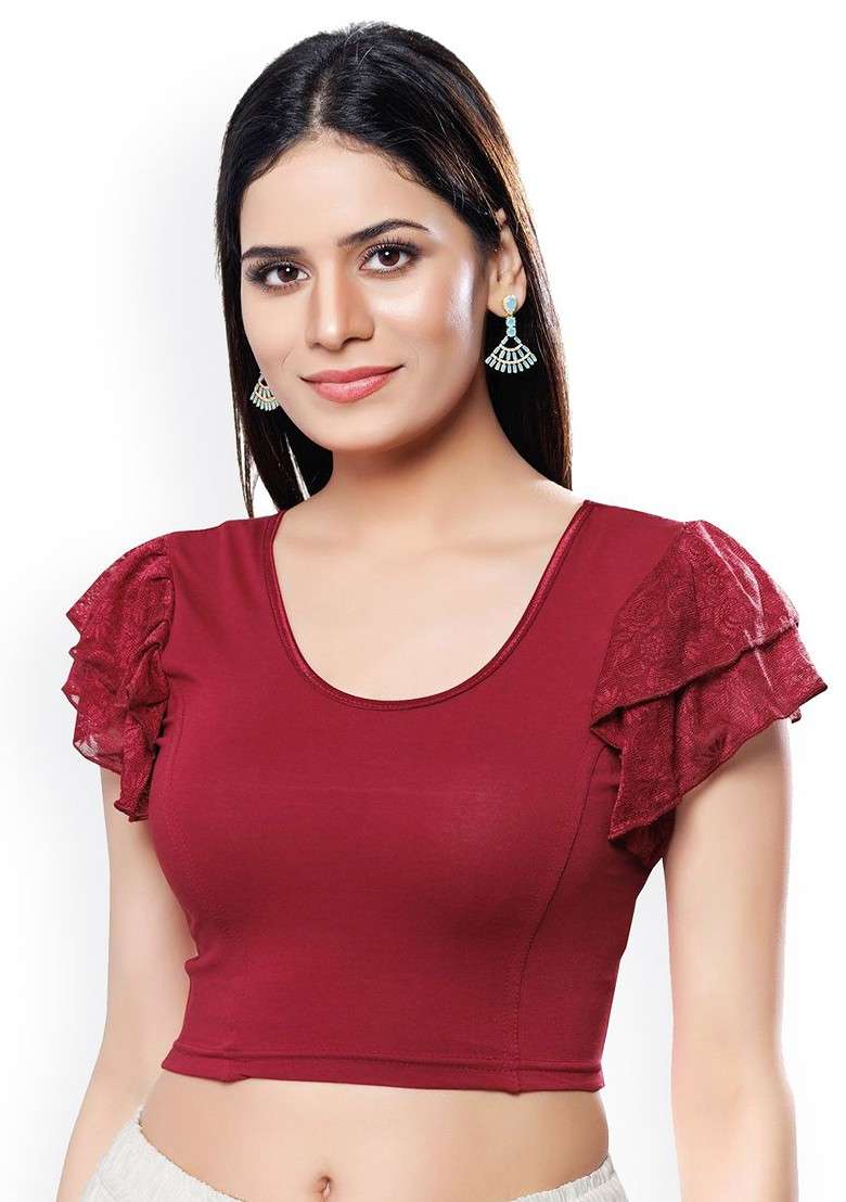 Round Neck Saree Blouse - Indya