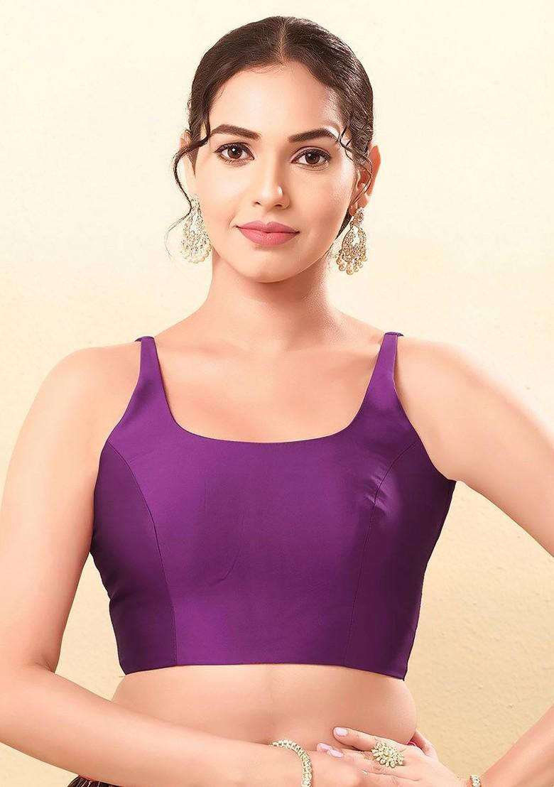 Women Square Neck Padded Saree Blouse