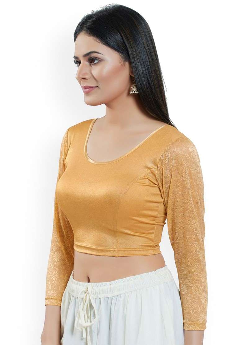 Round Neck Saree Blouse - Indya