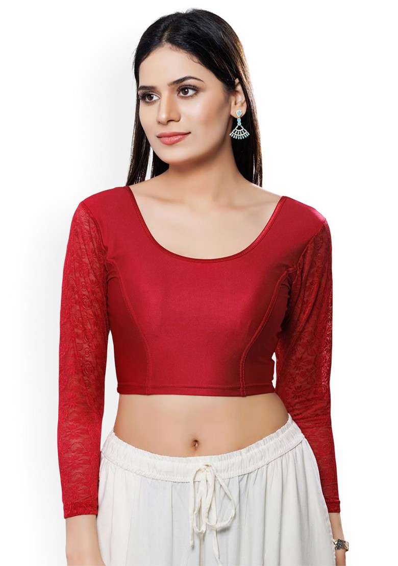 Round Neck Saree Blouse - Indya