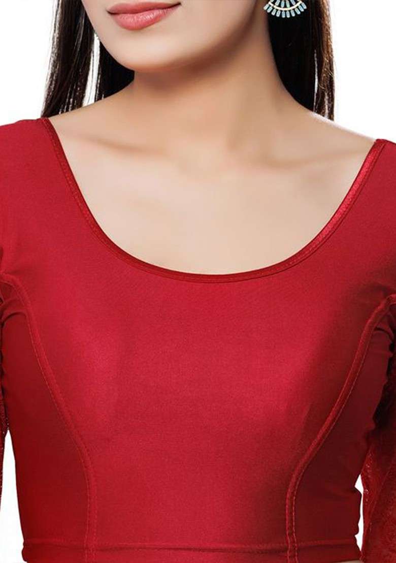 Round Neck Saree Blouse - Indya