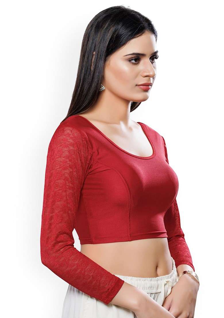Round Neck Saree Blouse - Indya