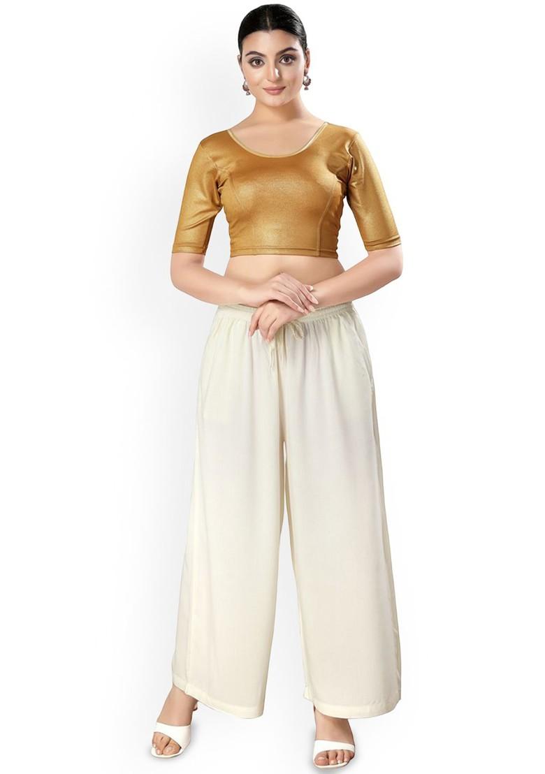 Round Neck Short Sleeves Non Padded Saree Blouse