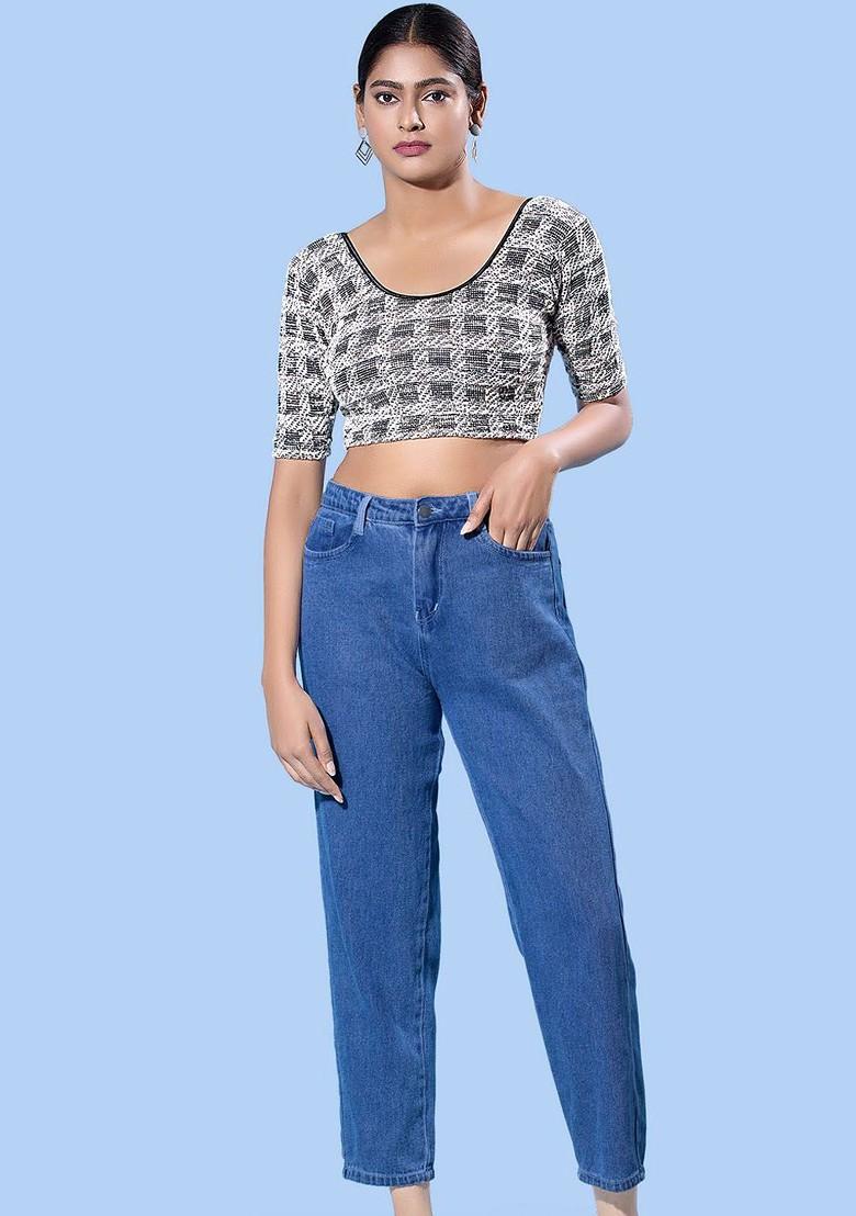 Silk Boat Neck Short Sleeves Non Padded Saree Blouse