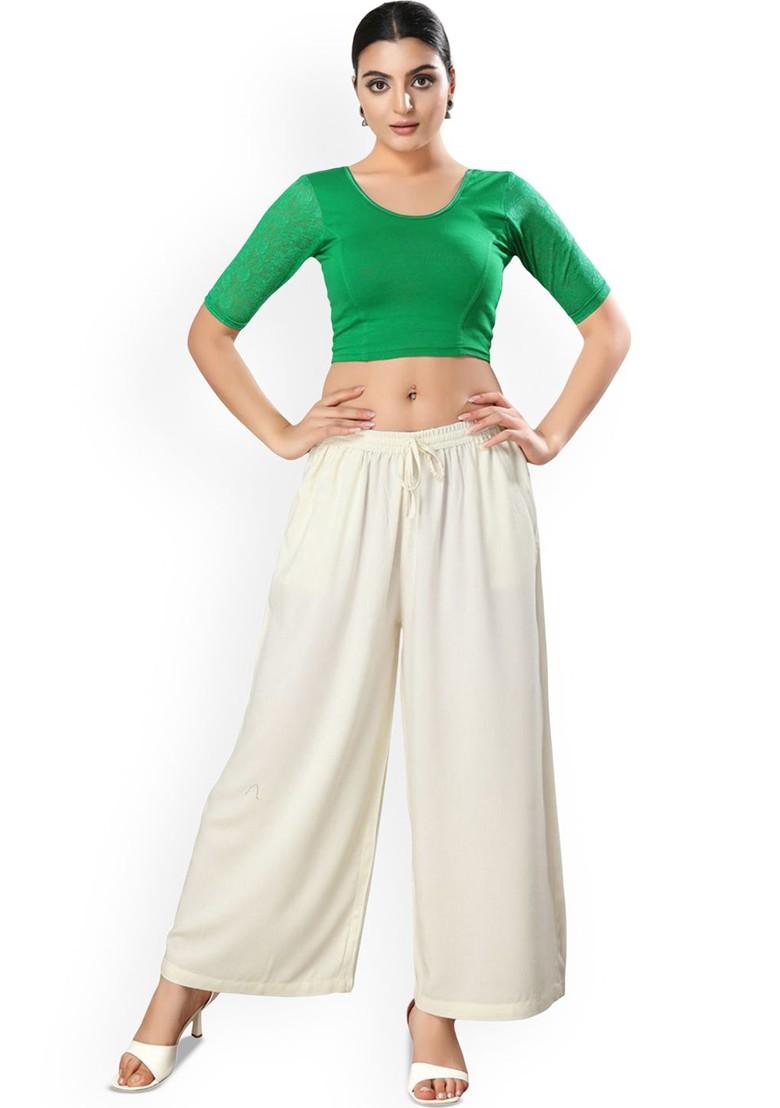 Boat Neck Short Sleeves Non Padded Saree Blouse