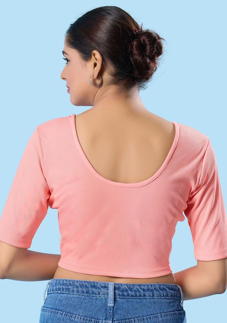 V Neck Non Padded Stretchable Saree Blouse