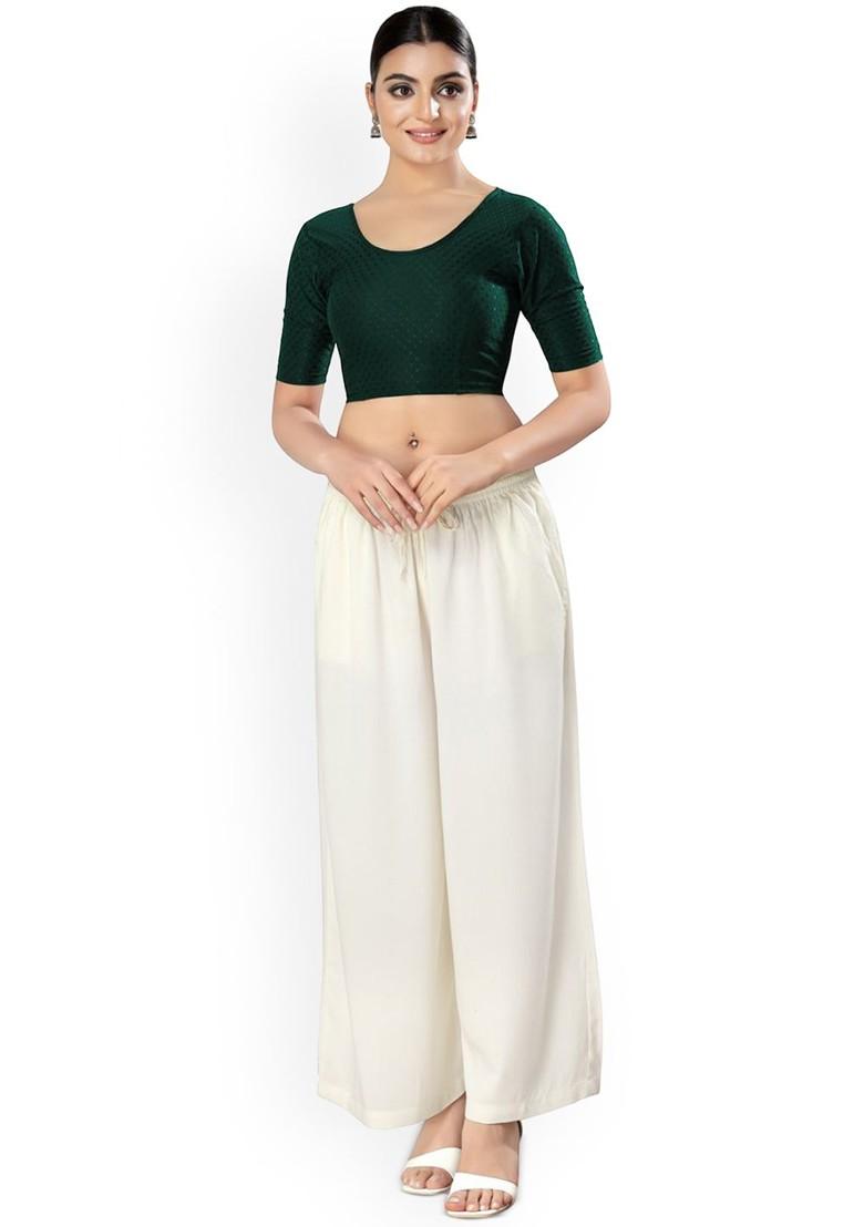 Round Neck Short Sleeves Non Padded Saree Blouse