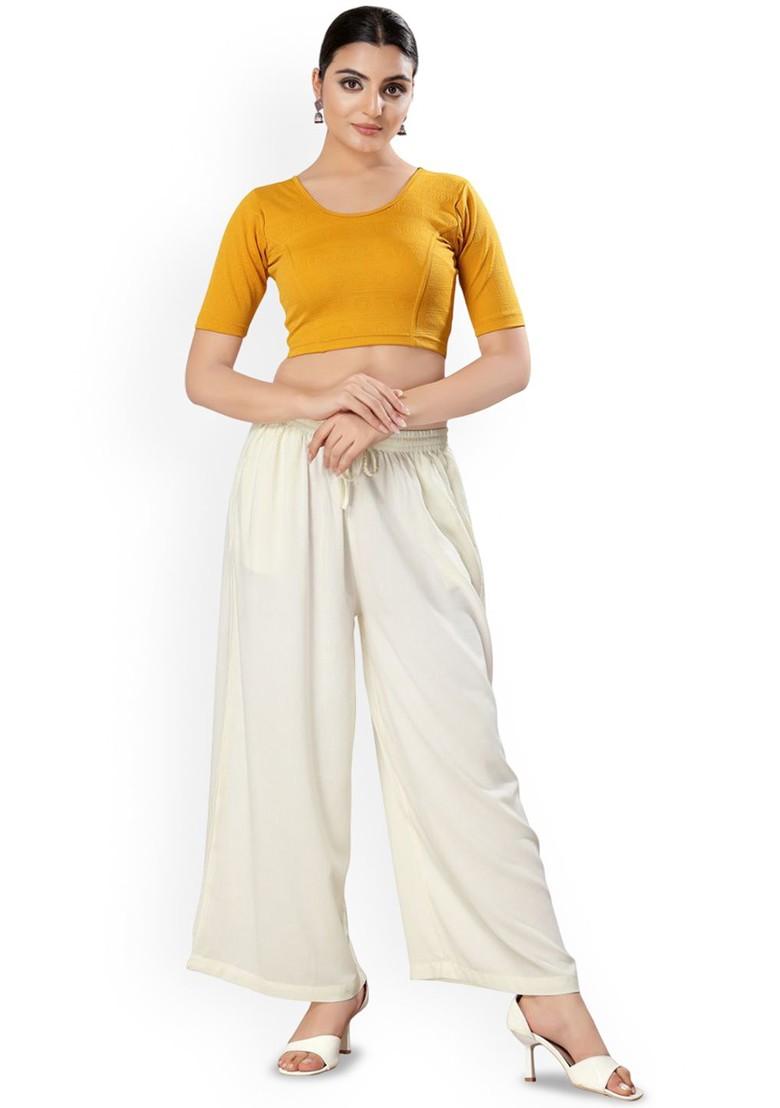 Round Neck Non Padded Stretchable Saree Blouse