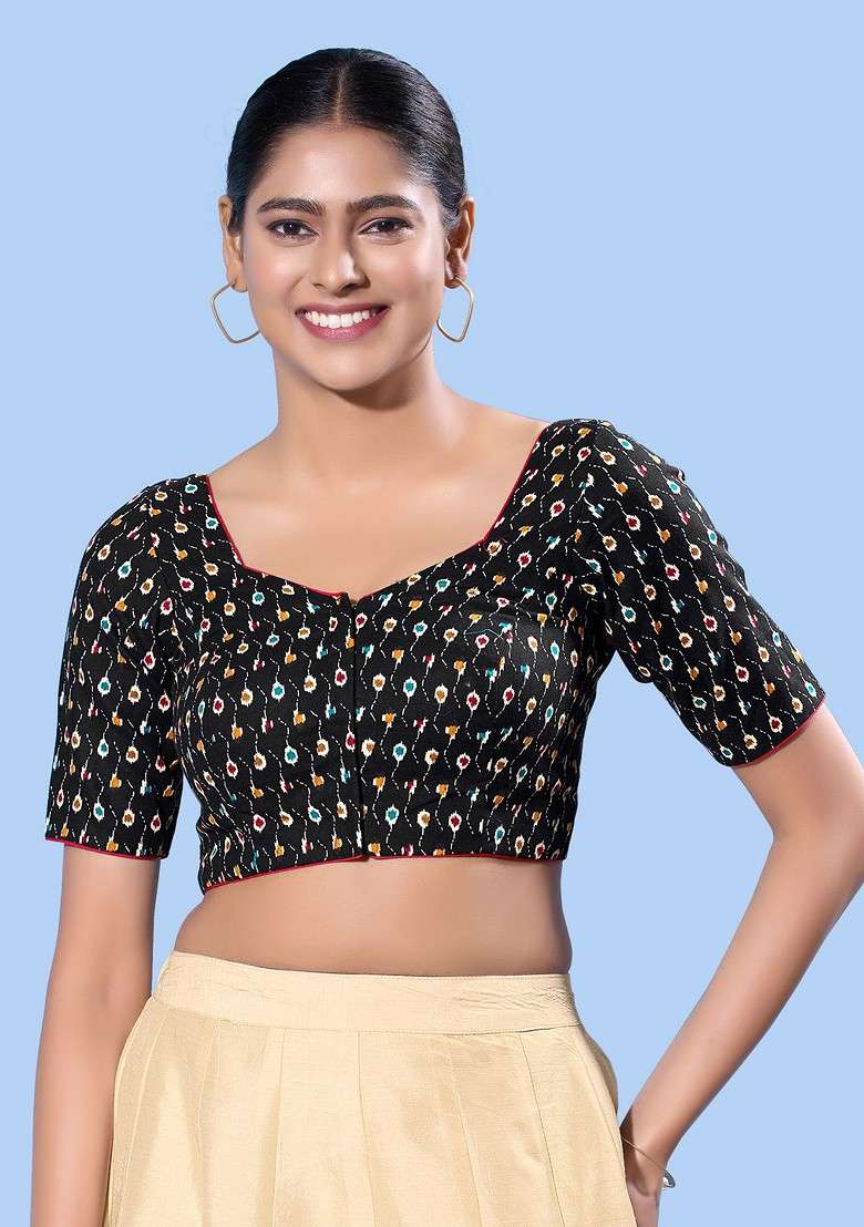 Women Sweetheart Neck Padded Saree Blouse - Indya
