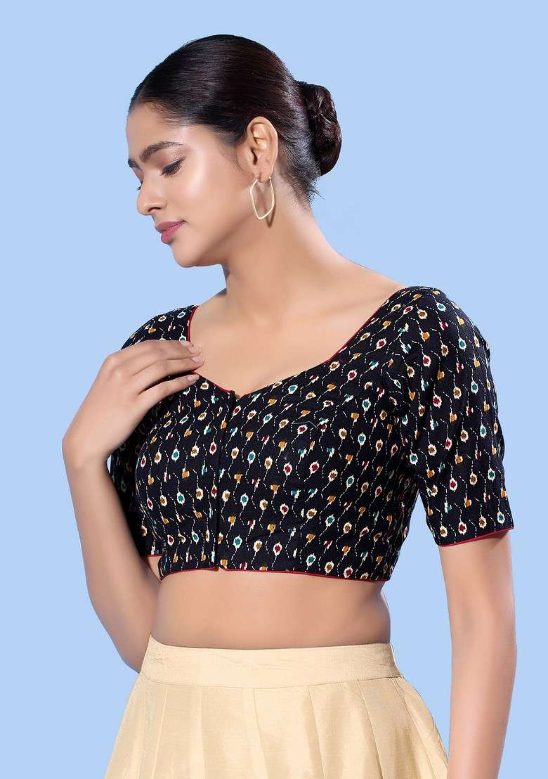 Women Sweetheart Neck Padded Saree Blouse - Indya